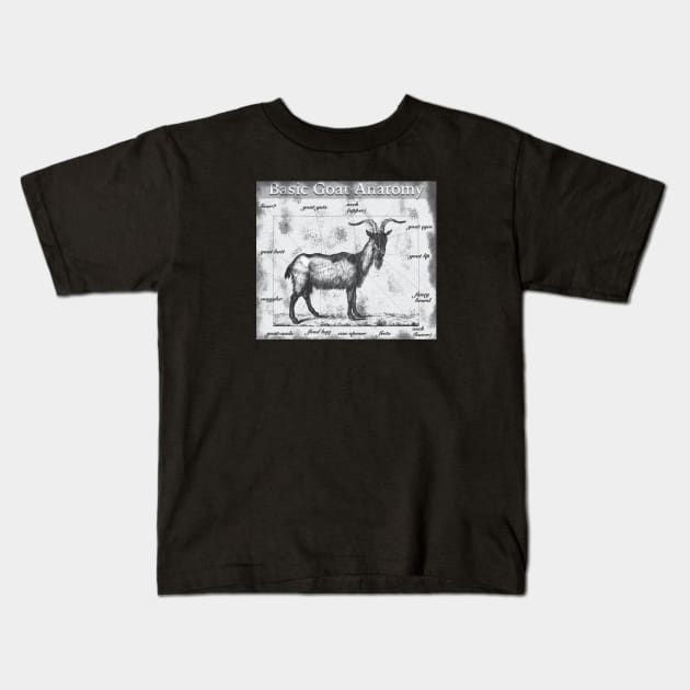 Basic Goat Anatomy Kids T-Shirt by KilburKilbur